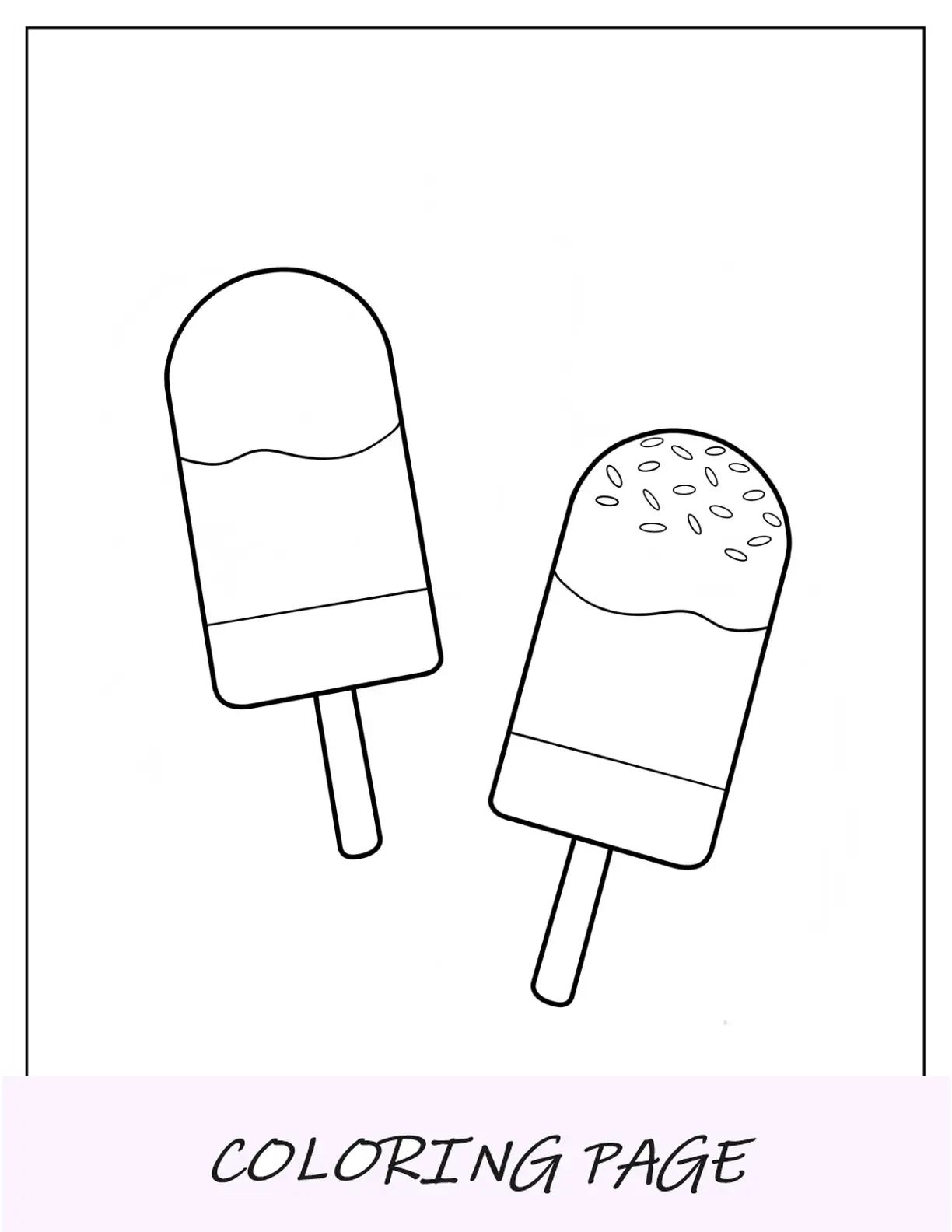 Página para colorear de dos paletas heladas