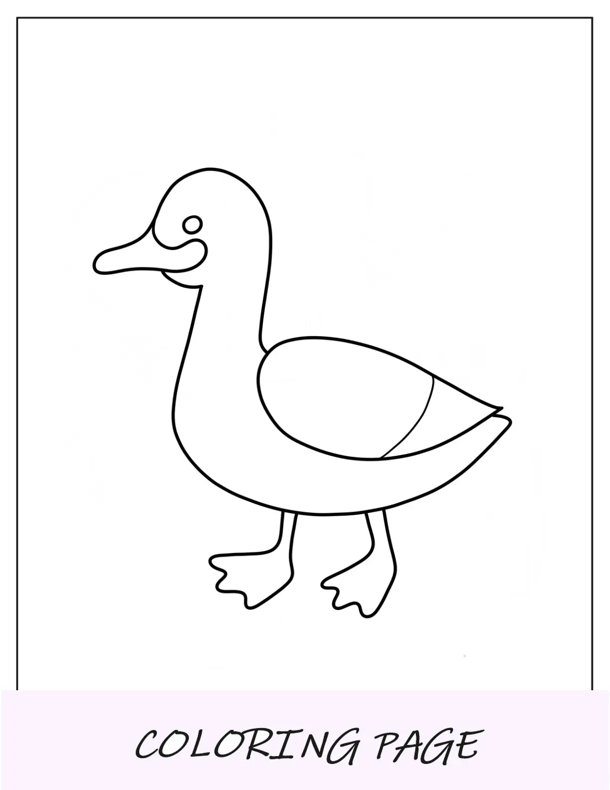 Página para colorear de verano del contorno del pato de verano