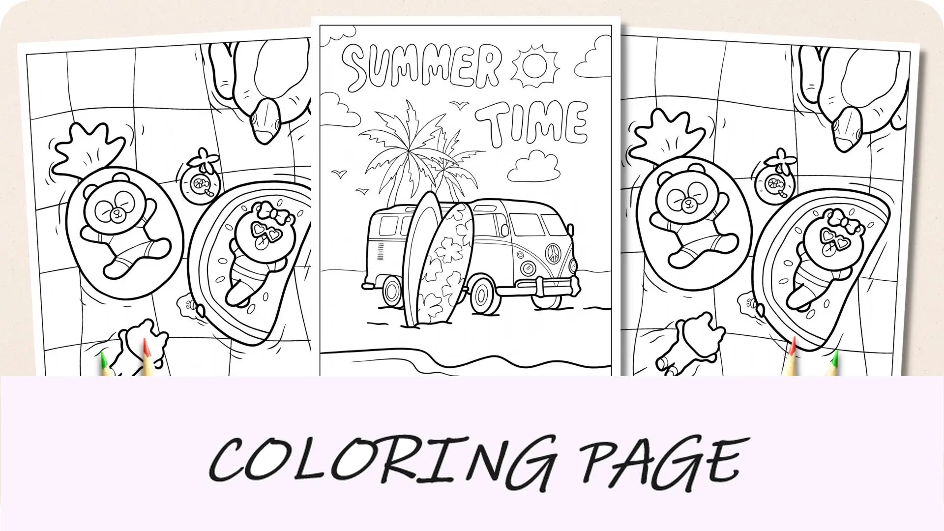 Dibujos para colorear de verano Imagen destacada