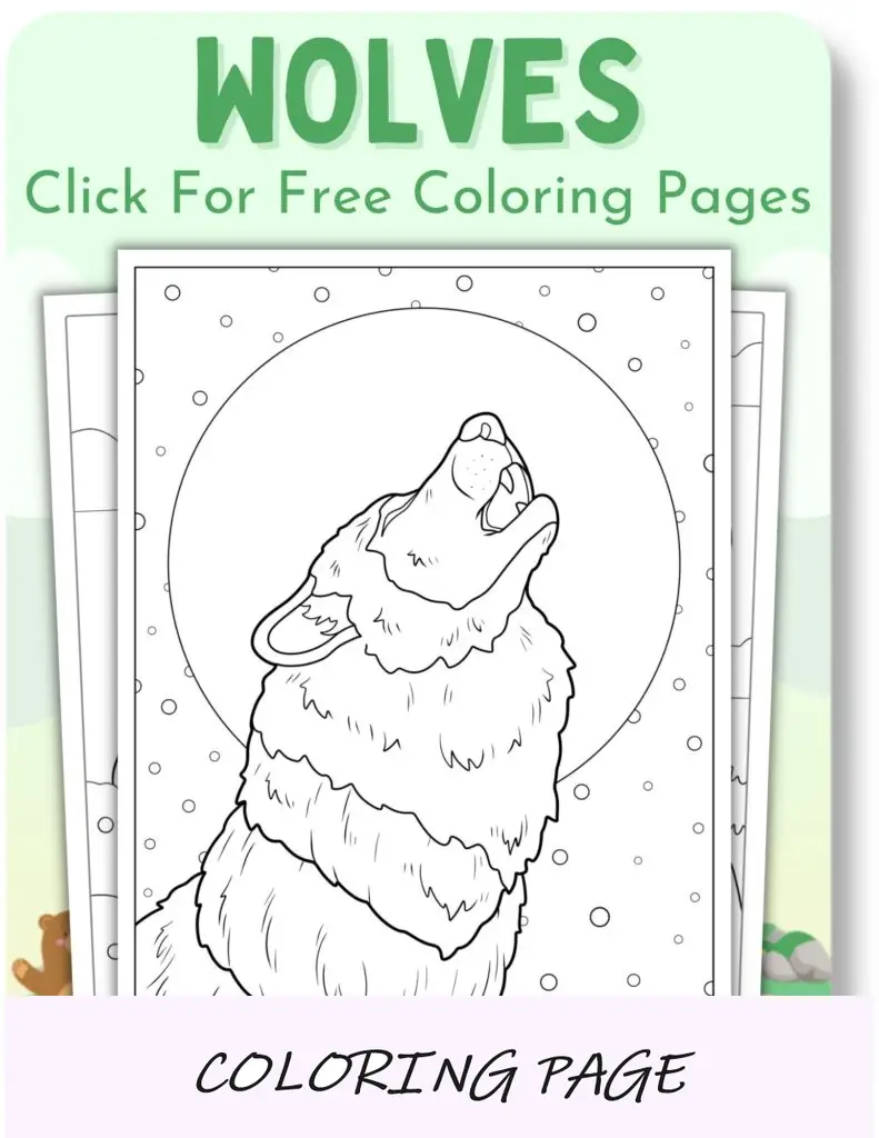 Páginas para colorir de lobos para animais
