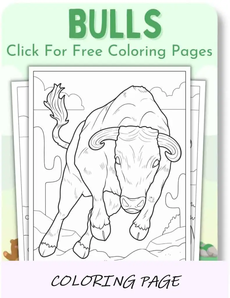 Desenhos para colorir de touros para animais