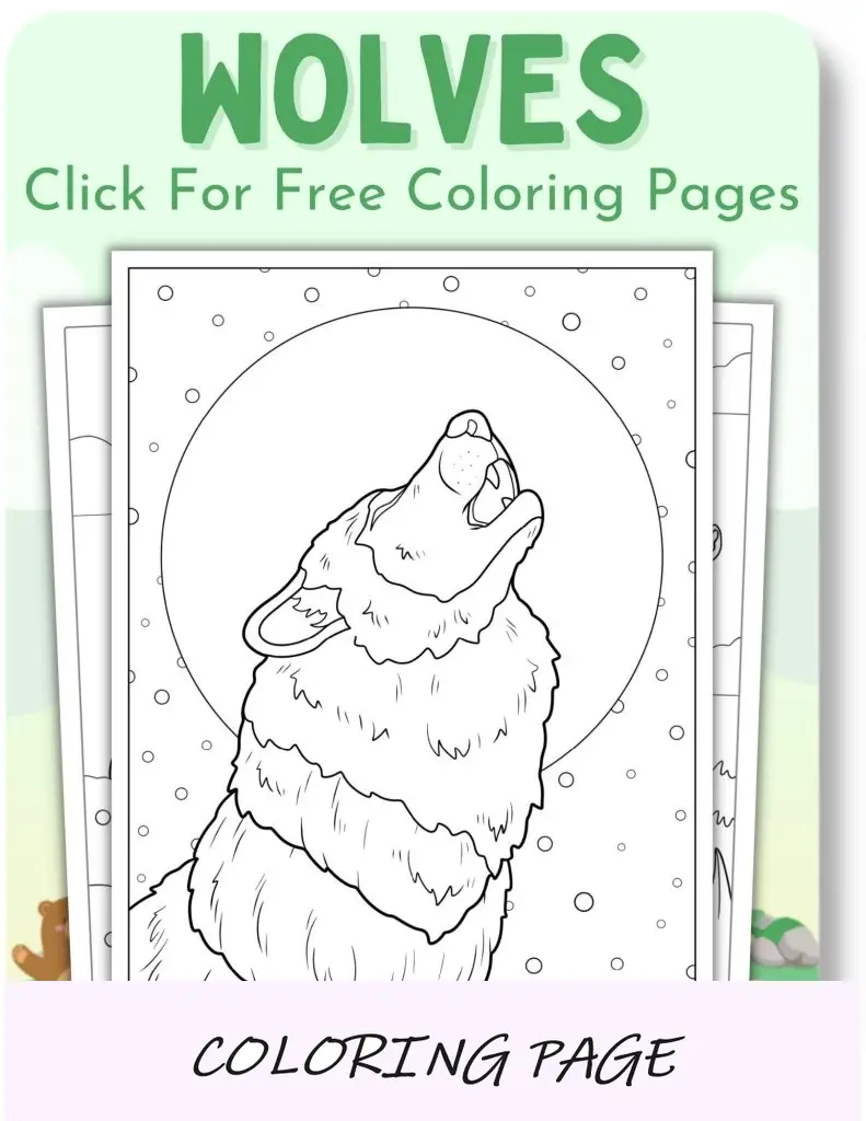 Páginas para colorir de lobos para animais