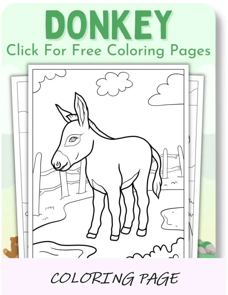 Desenhos para colorir de burro para animais