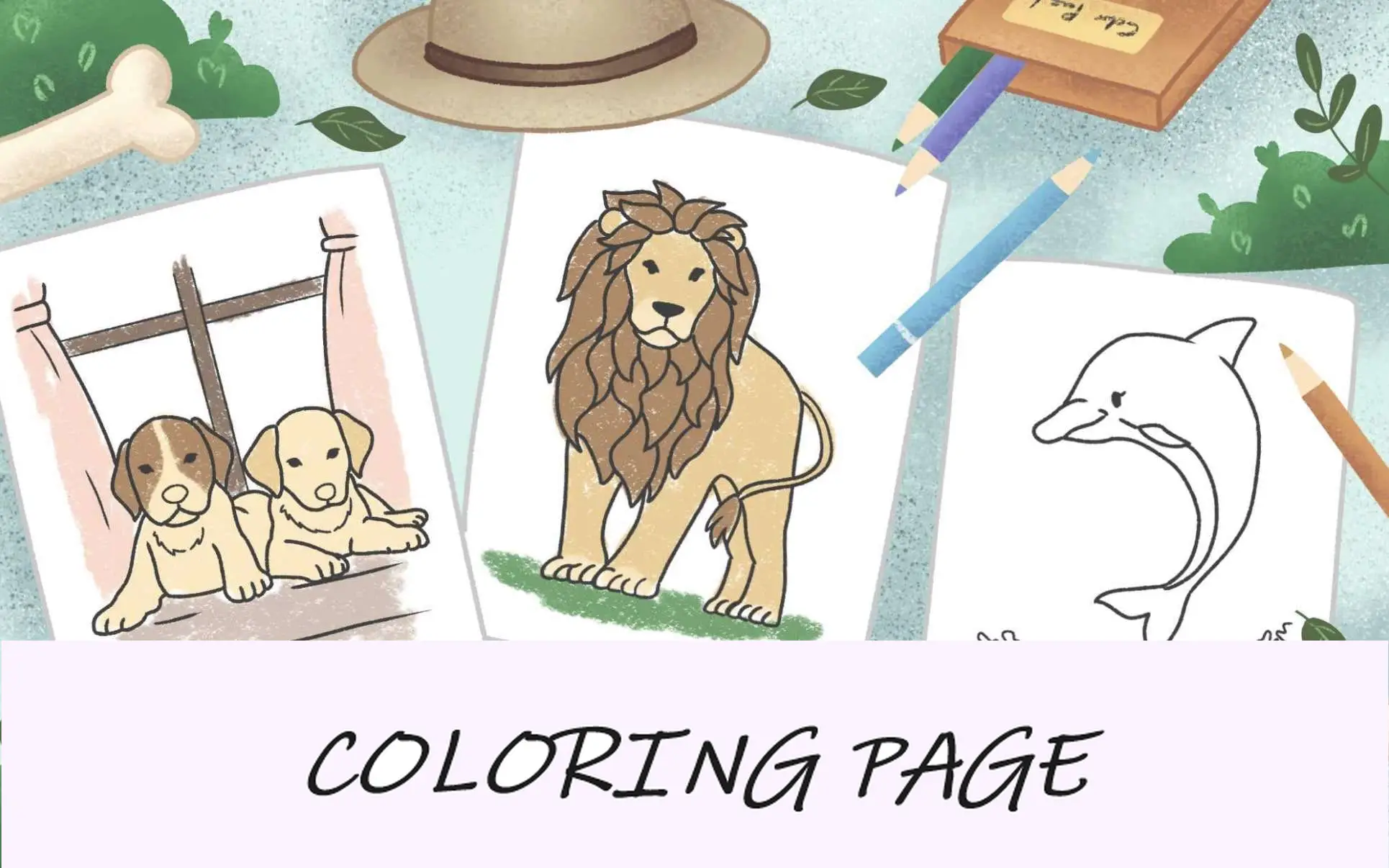 imagem de destaque de páginas para colorir de animais