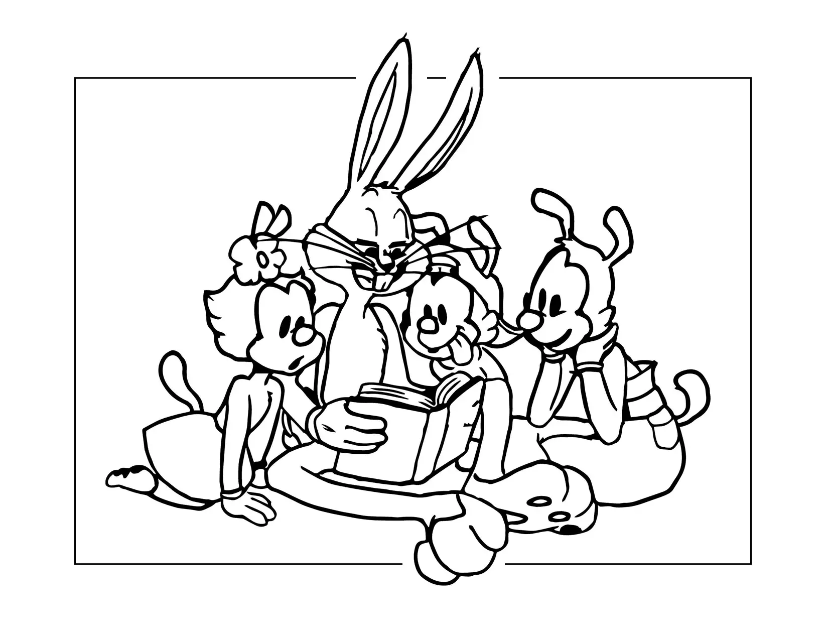 Warner Cartoon Characters Coloring Page