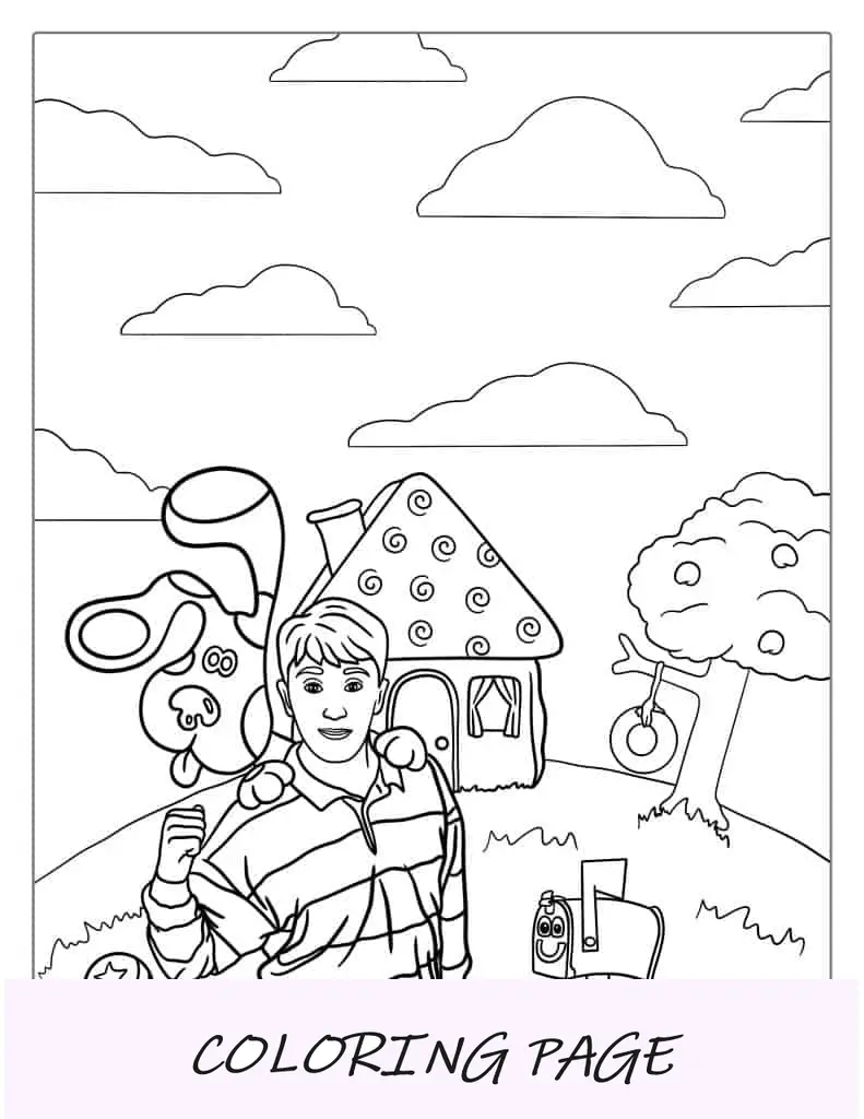 Personagens de Joshua com todas as pistas do Blue_s para colorir