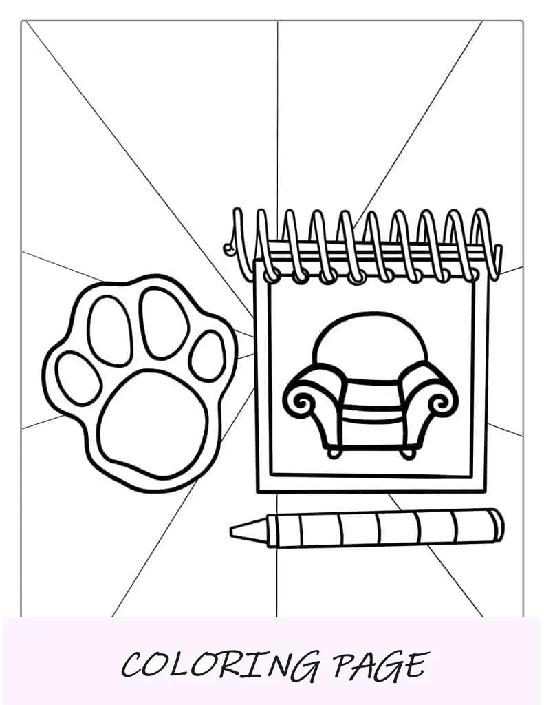 Página para colorir de feliz aniversário Blue_s Clues para festas