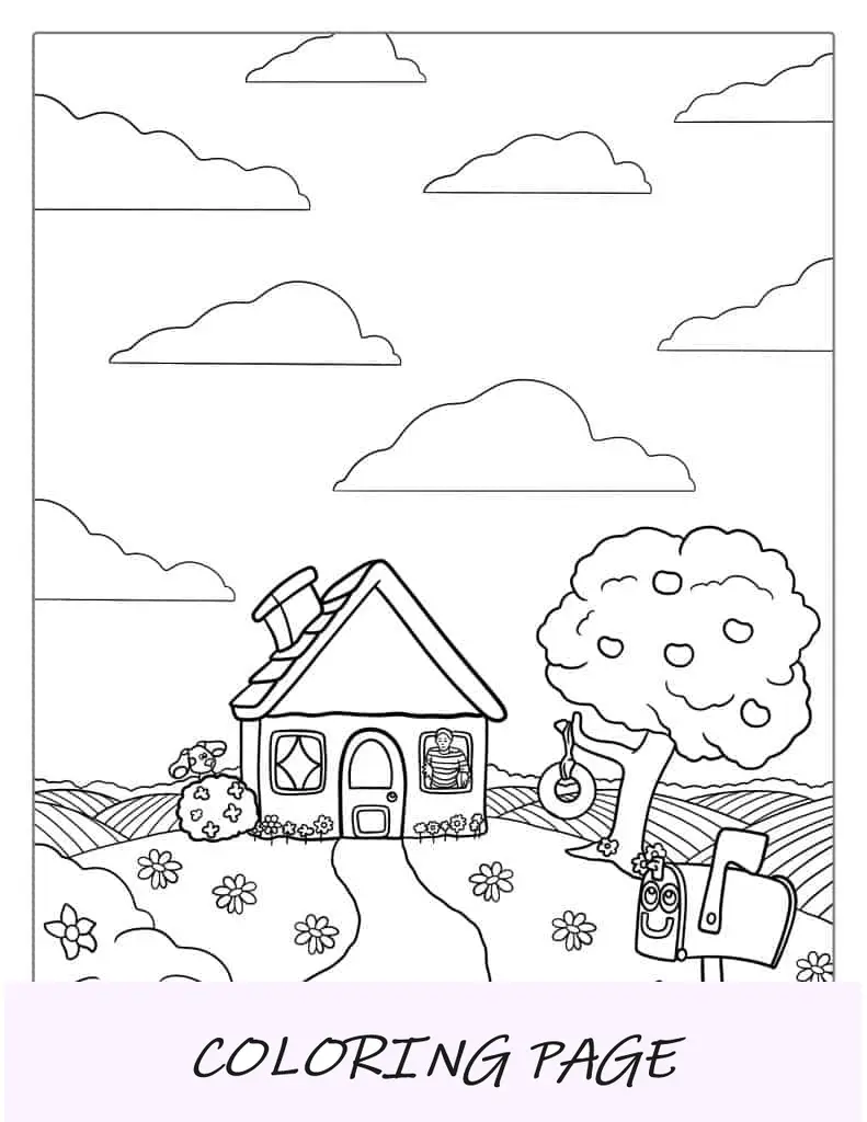 Blue_s Clues Halloween com abóbora para colorir