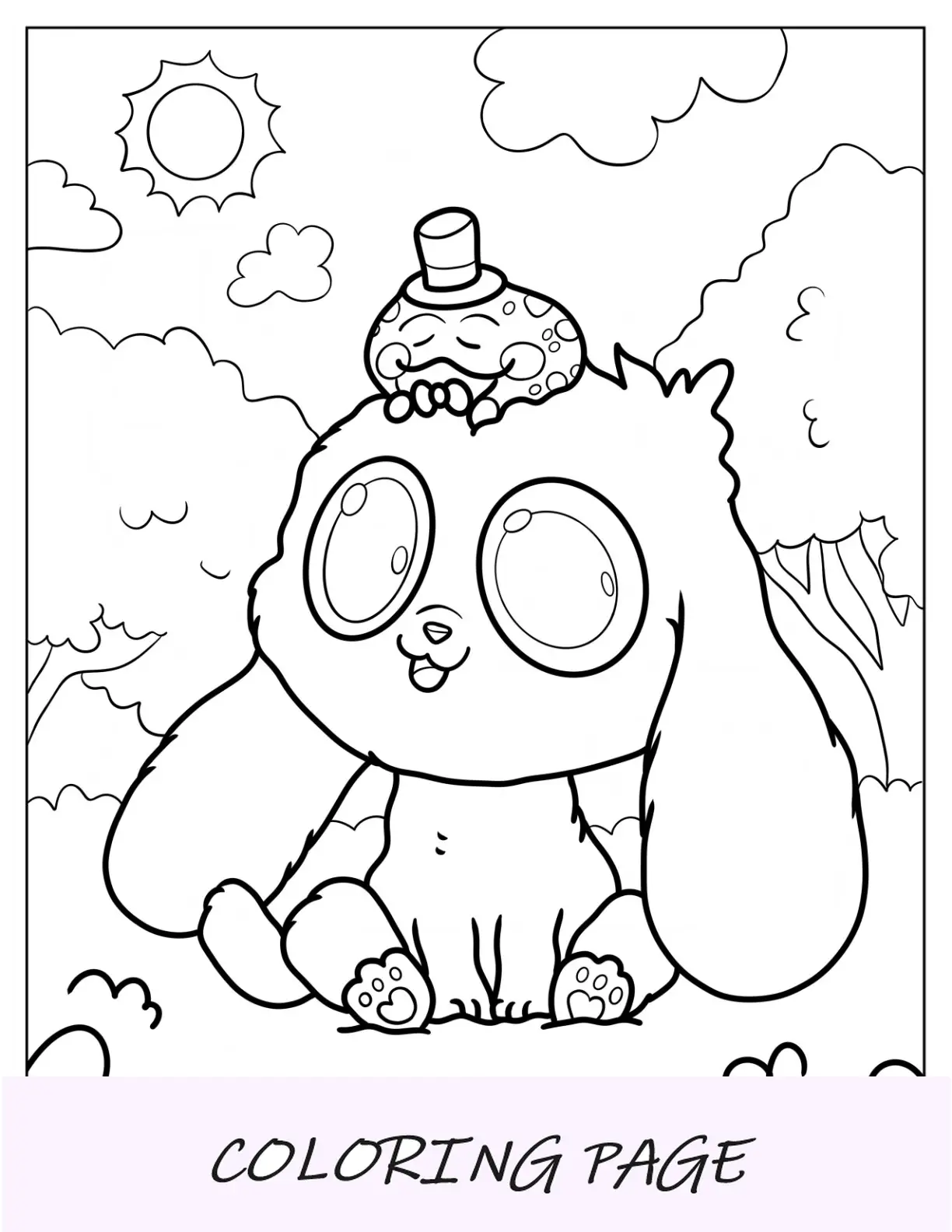 Página para colorir de animais fofos de sapo dormindo em cima de coelho