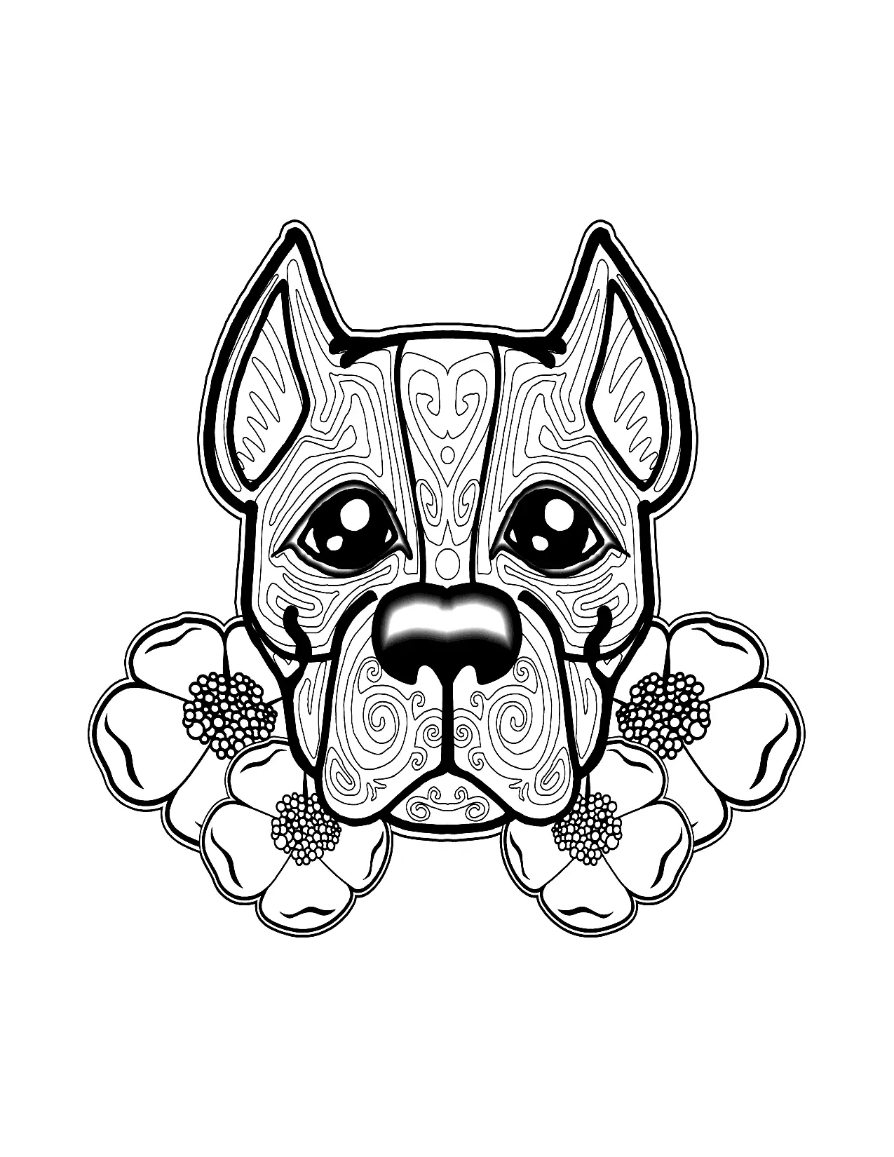 Bow Dog Coloring Pages