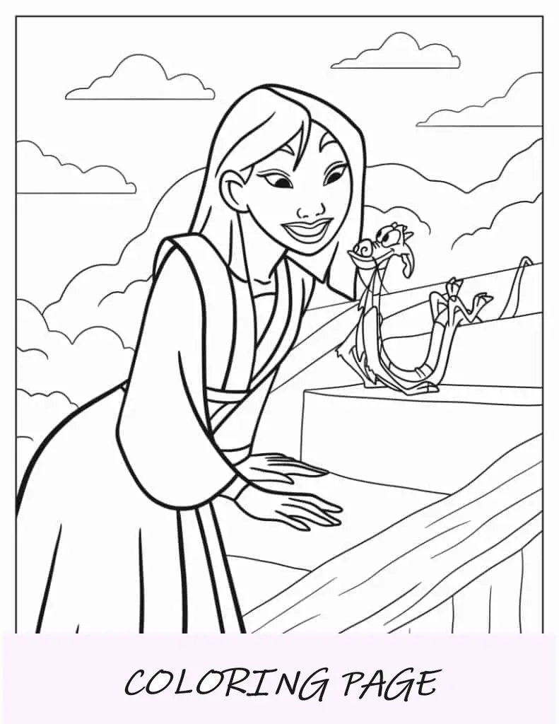 Folha para colorir de Shan Yu com águia