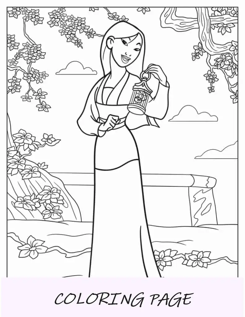 Mulan como Ping montando Khan Khan