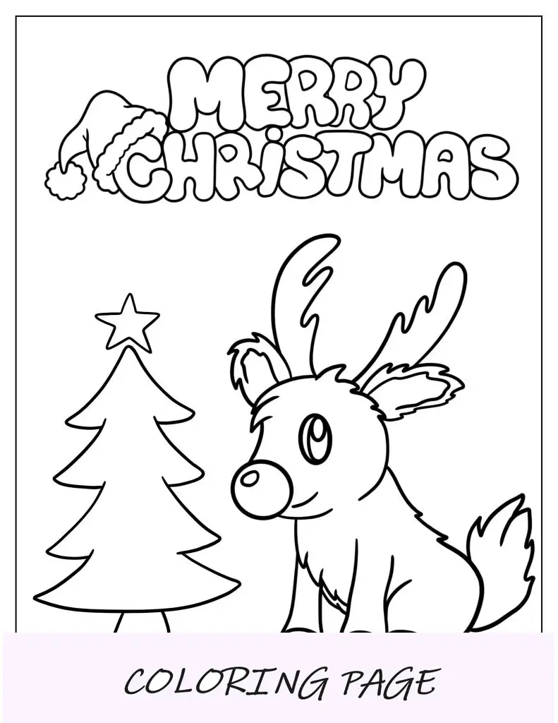 Rena com tema de desenho animado para colorir