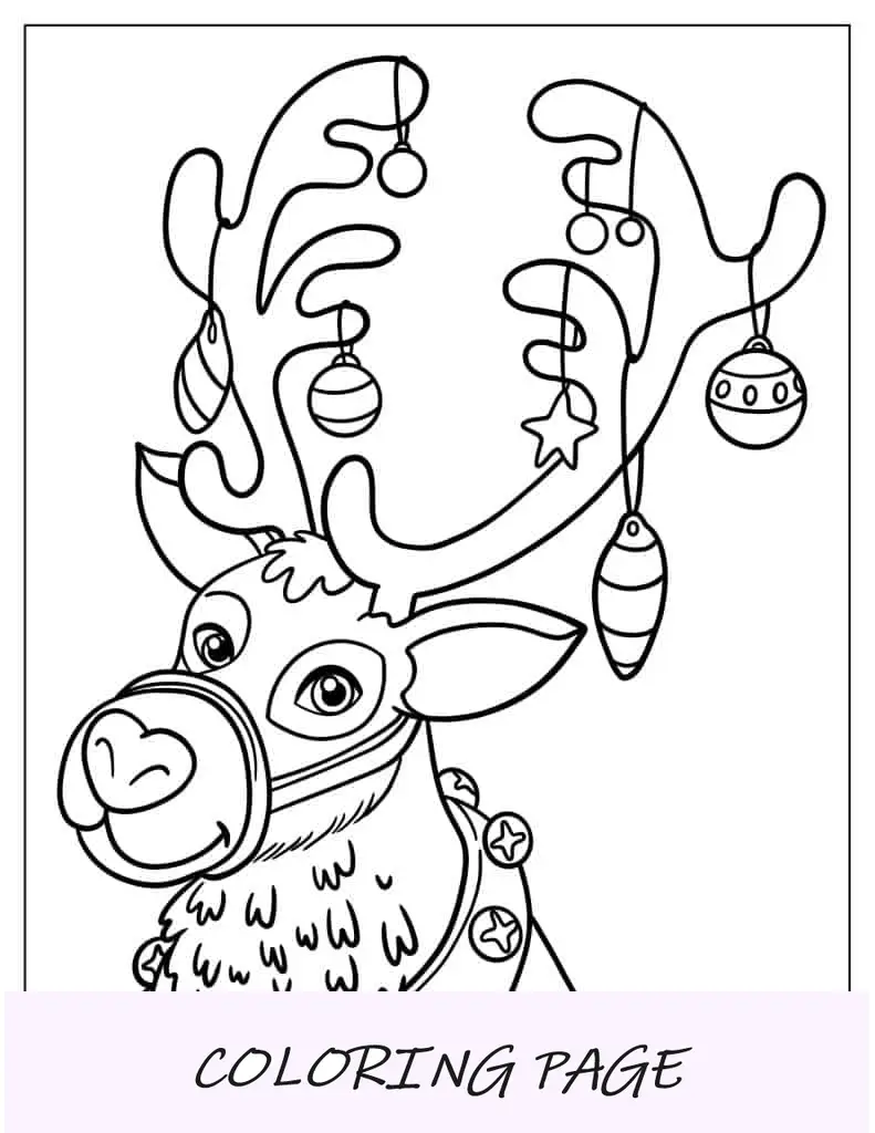 Folha para colorir detalhada da rena Manadala