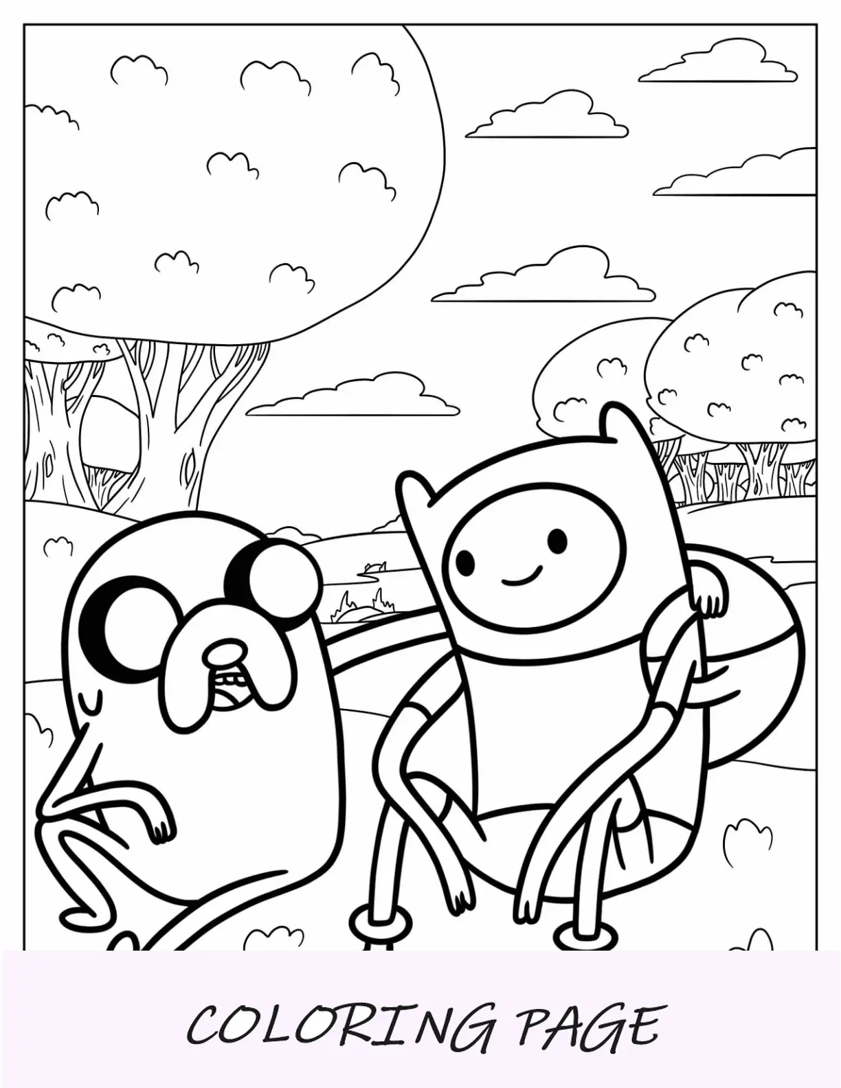 Página para colorear de Hora de Aventuras de la Princesa Llama para niños