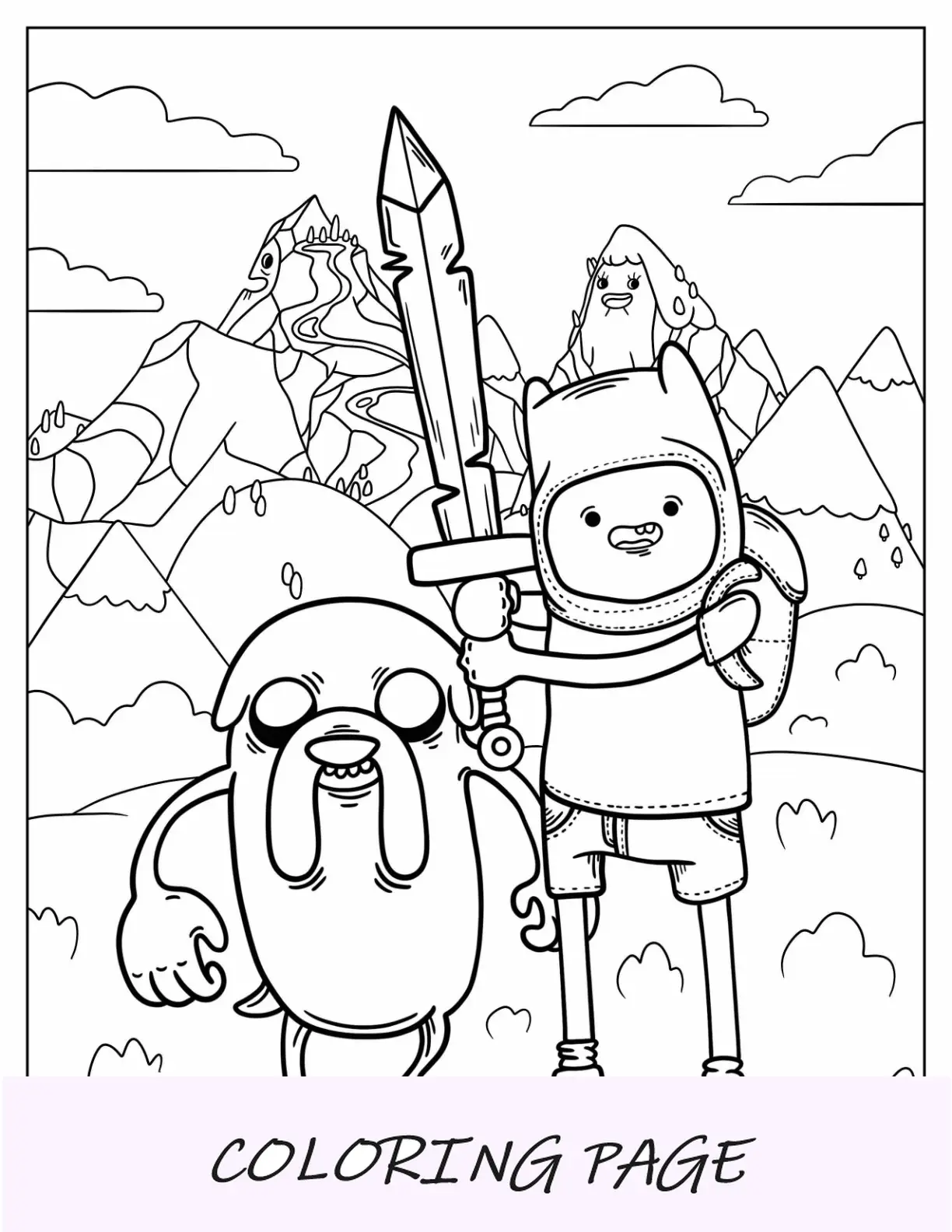 Página para colorear de BMO Hora de Aventuras para niños