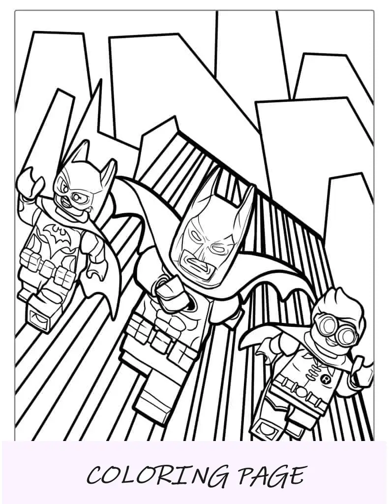 Lego Batman Con Batgirl Y Robin Para Colorear