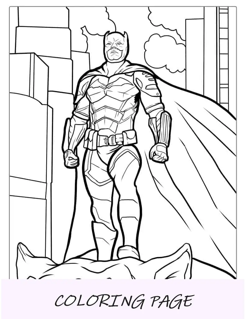 Batman del caballero oscuro parado en el edificio