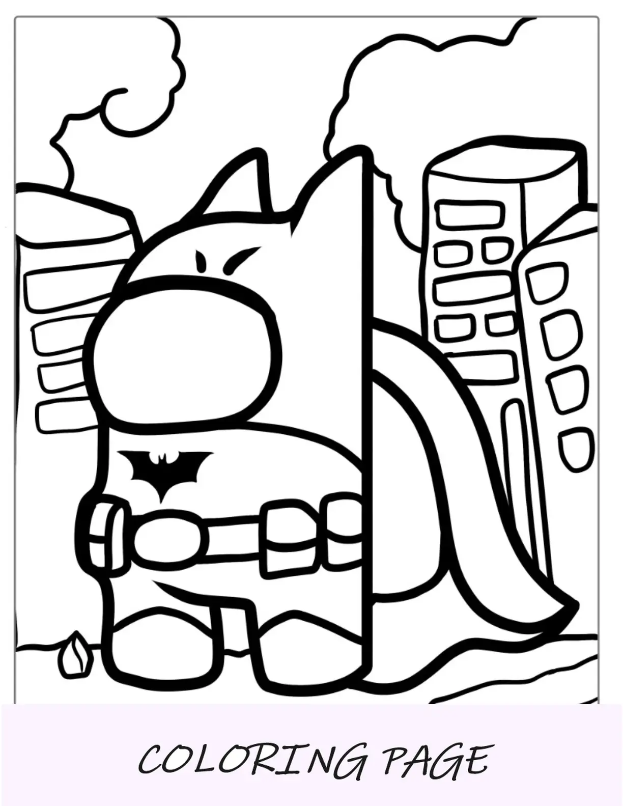 Entre nosotros Batman Página para colorear para niños