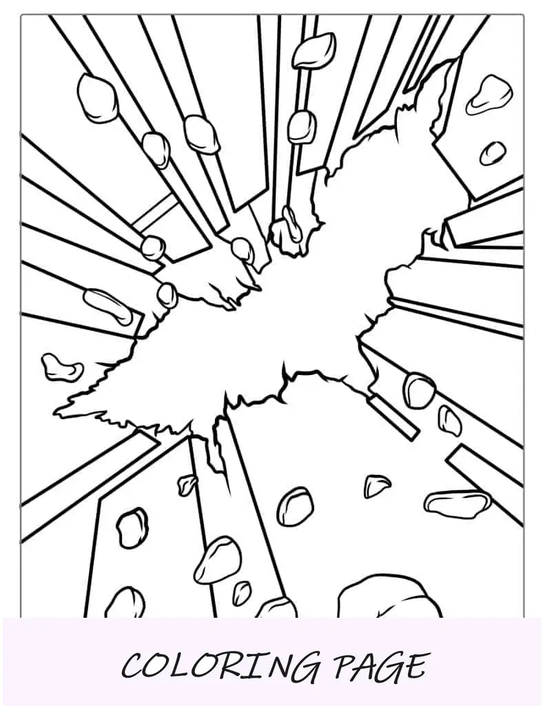 Logotipo de Batman en el arte de la construcción para colorear