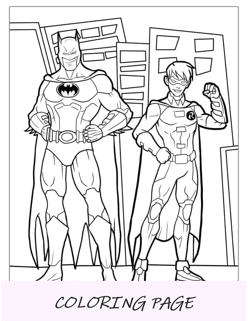 Batman y Robin para colorear