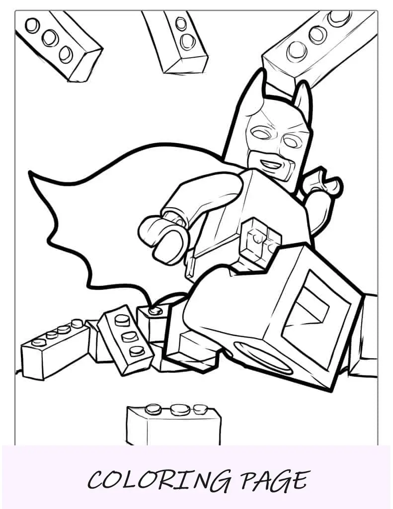 Hoja para colorear de la película Lego Batman