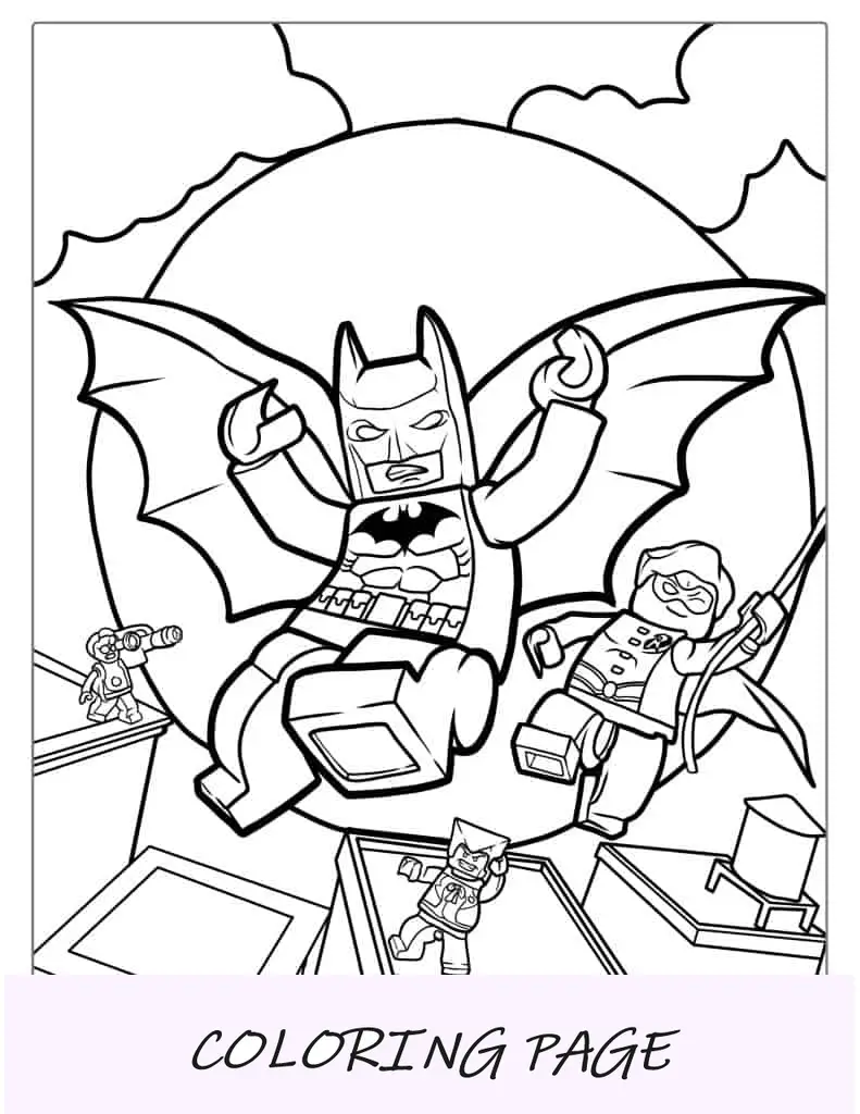 Lego Batman Y Robin Luchando Contra El Crimen Para Colorear
