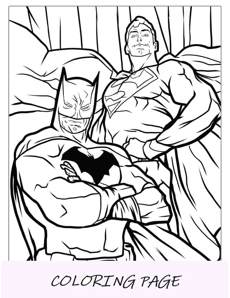 Batman y Superman para colorear
