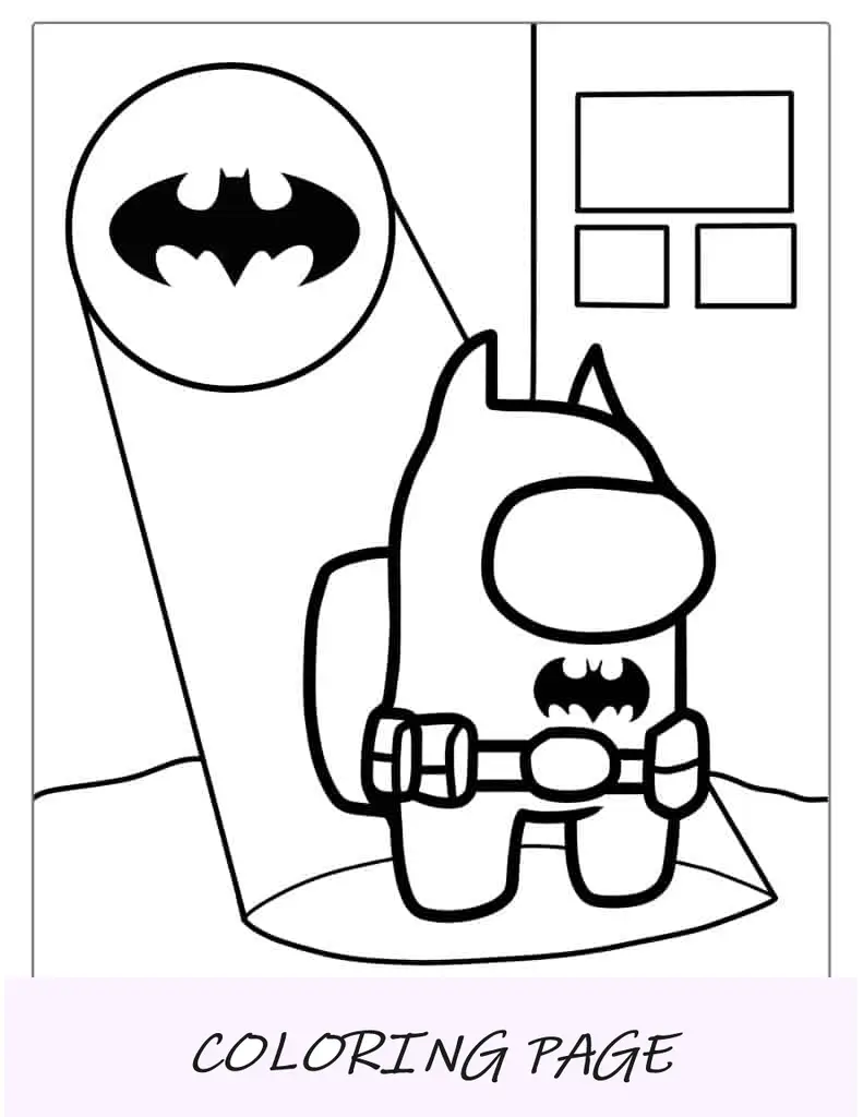 Among Us Batman Con Batseñal Para Colorear