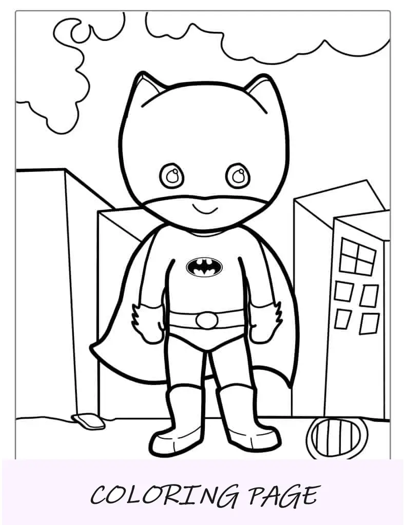 Esquema simple de Batman para colorear