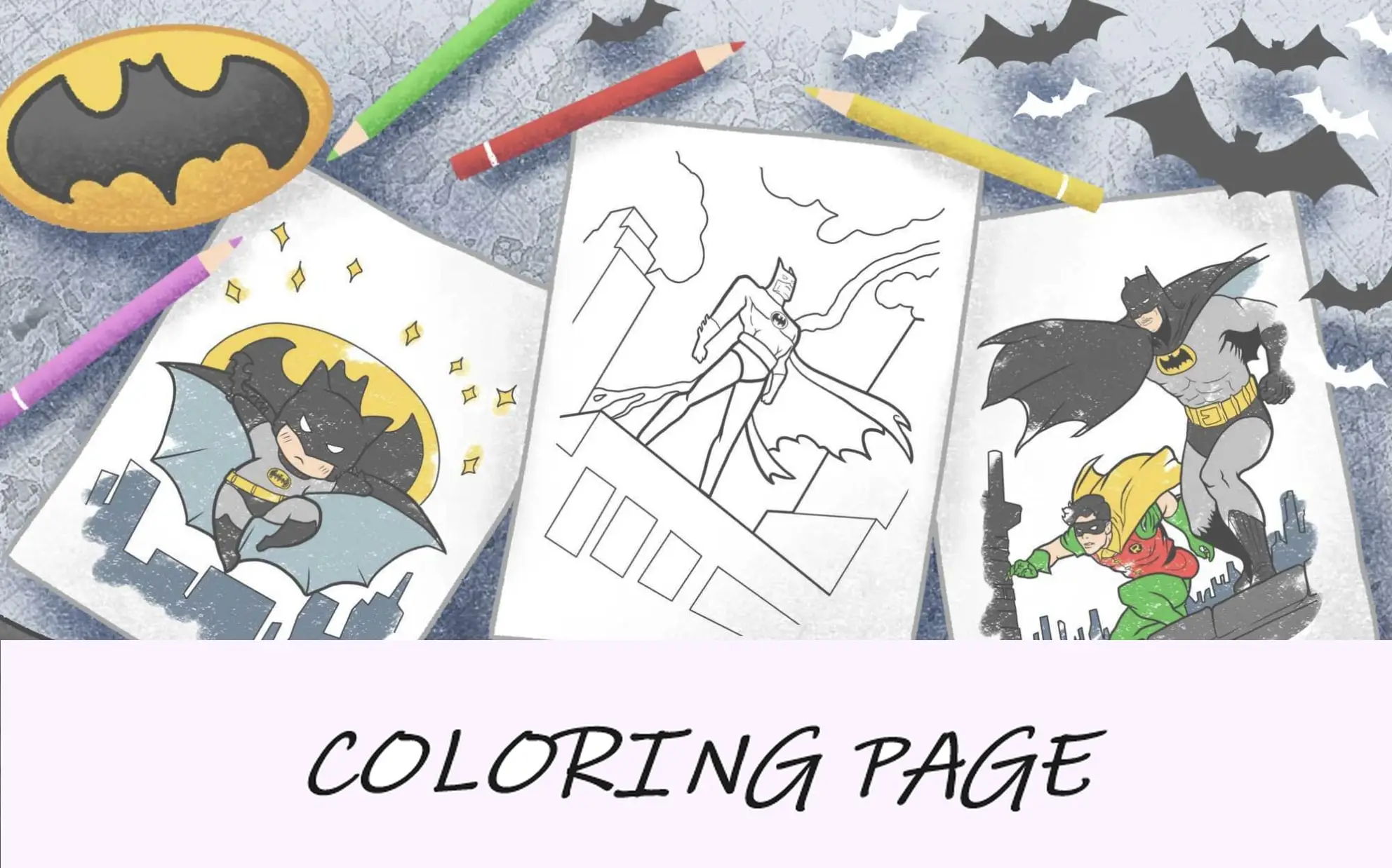 batman para colorear imagen característica