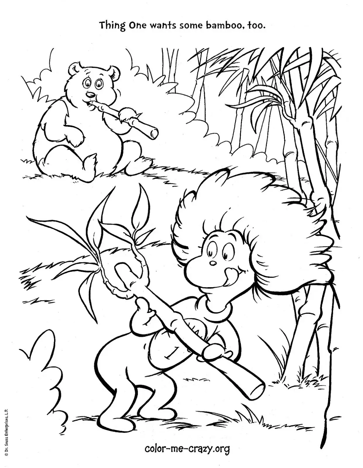 Thing 1 Cat In The Hat Coloring Pages