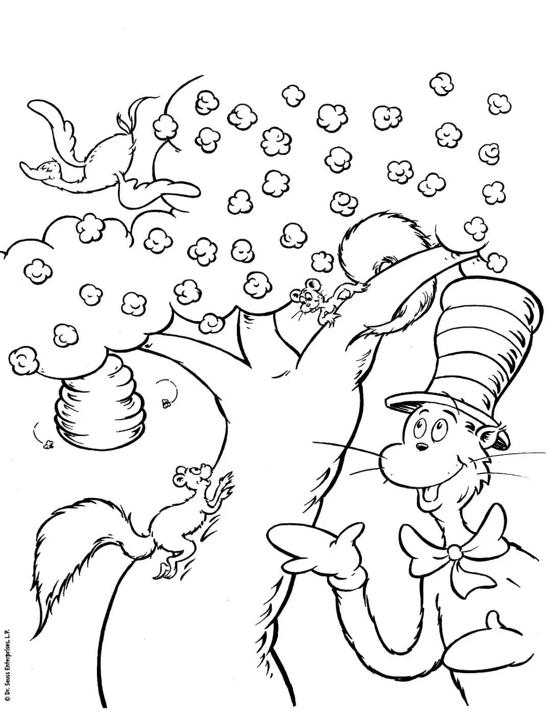 Free Cat In The Hat Coloring Pages