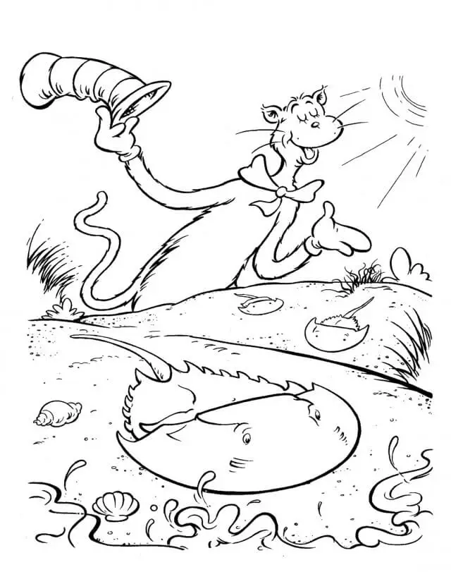 Dr Seuss Cats Hat Coloring Page