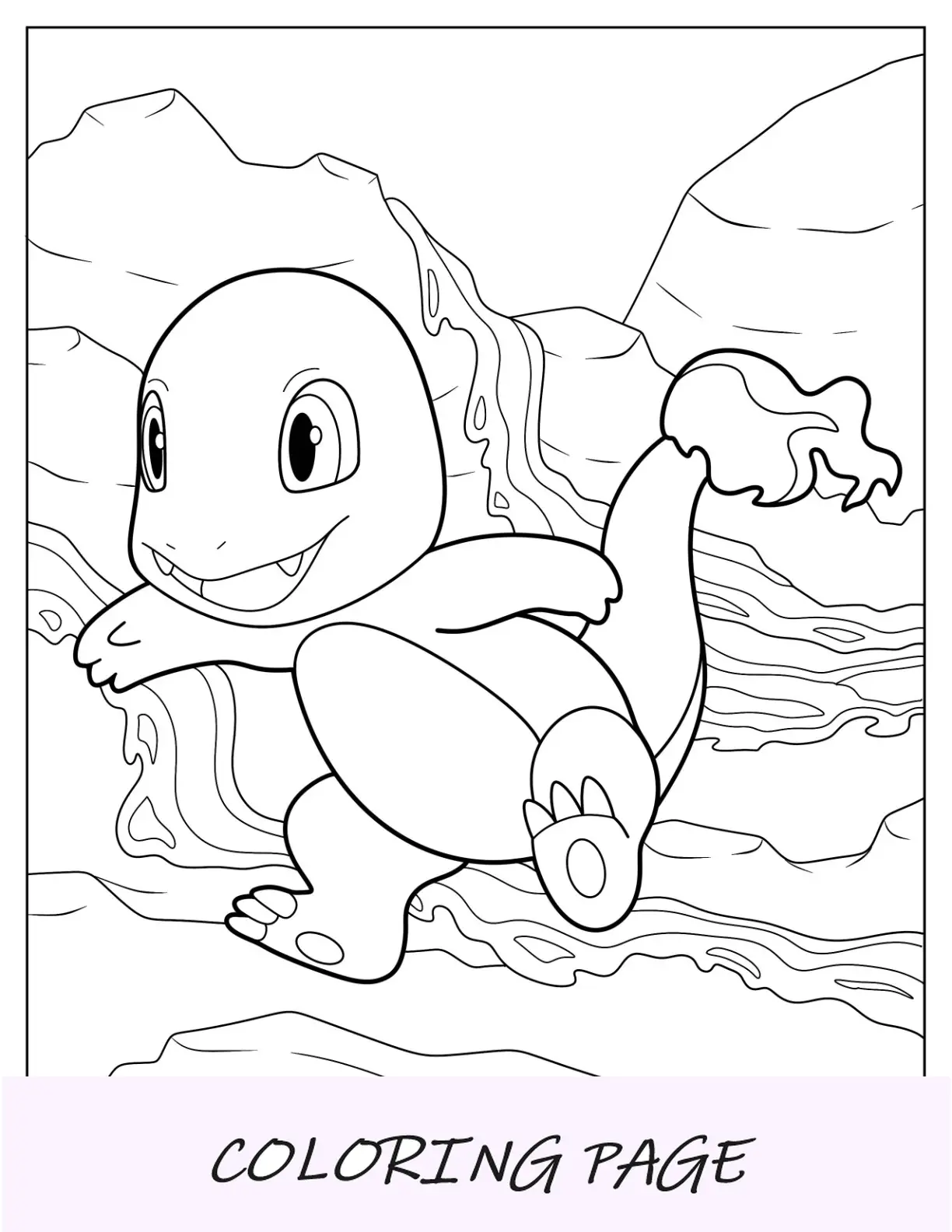Charmander da colorare sulle rocce