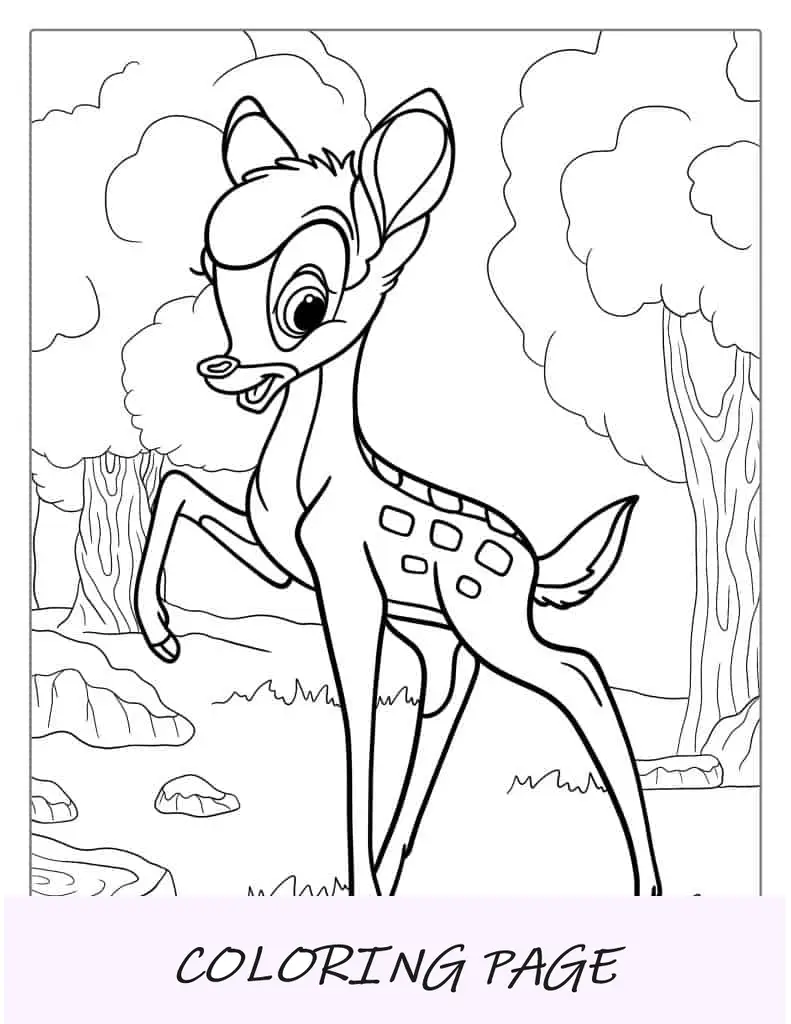 Pagina da colorare Disney Bambi Cervo