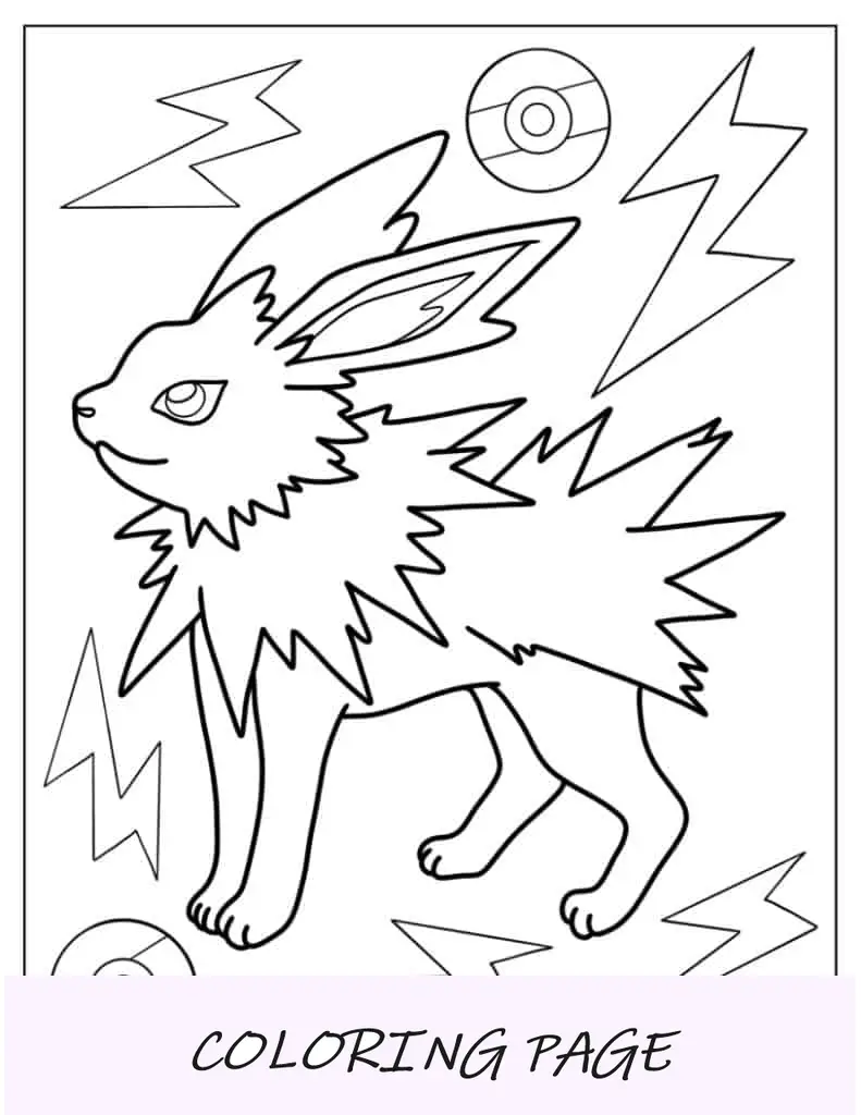 Página para colorir do contorno de Jolteon Eevee