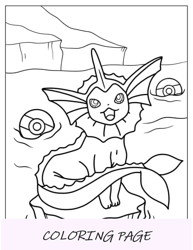 Vaporeon Eevee no oceano