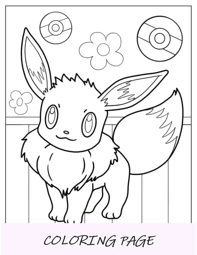 Sorrindo Eevee para colorir