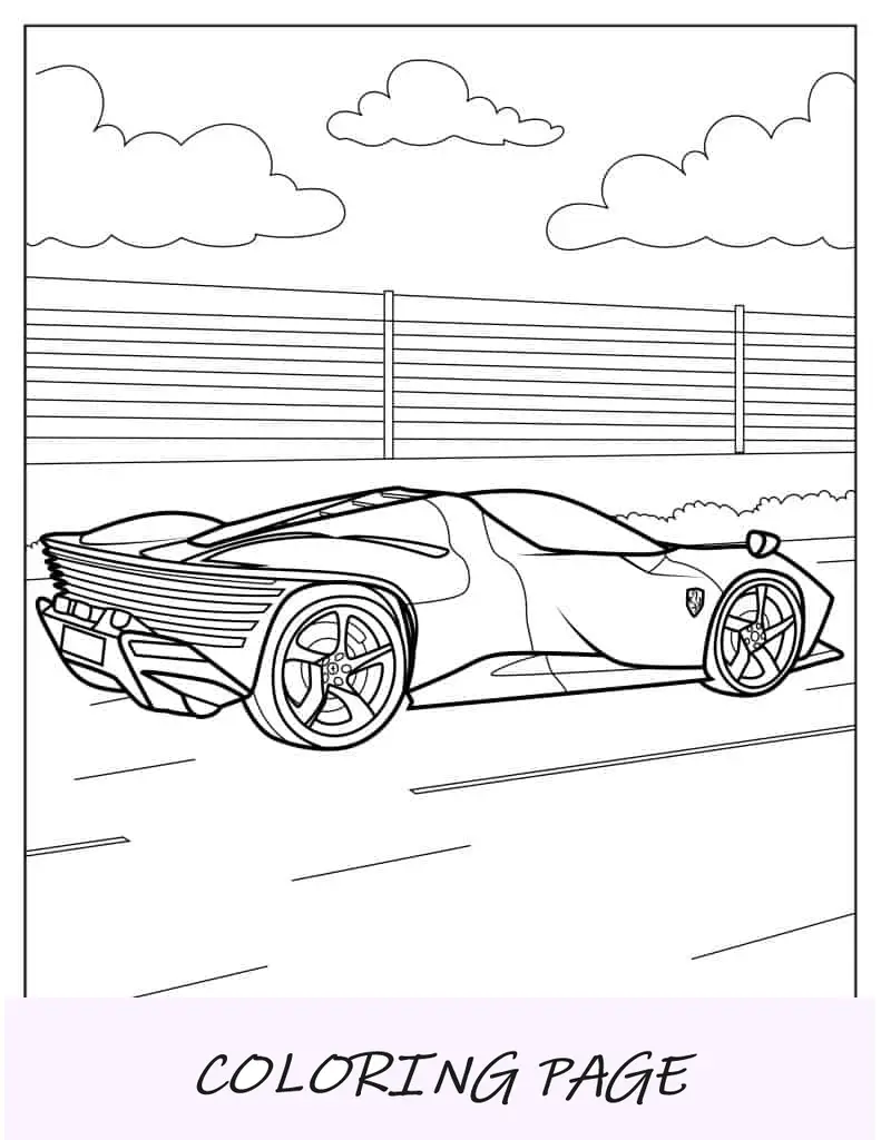 Folha para colorir Ferrari Daytona SP3