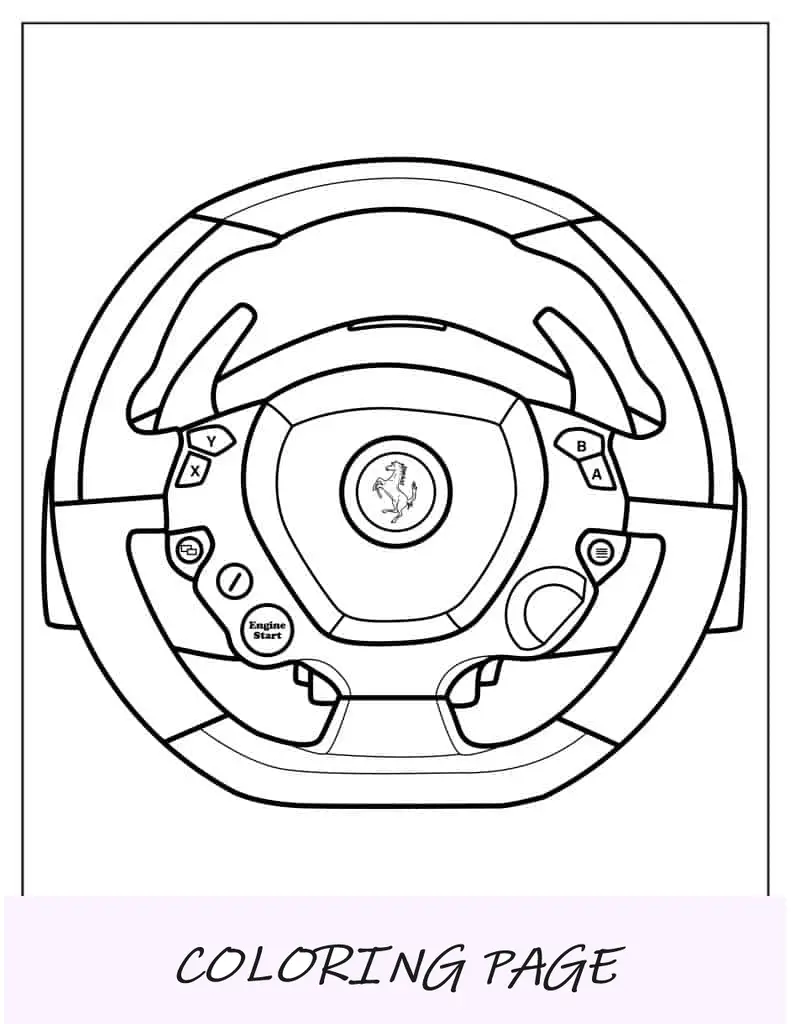 Volante Ferrari para colorir