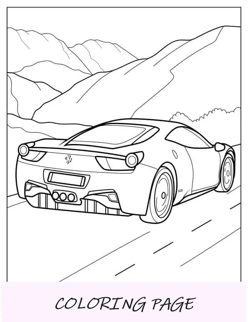 Back-end de um supercarro Ferrari