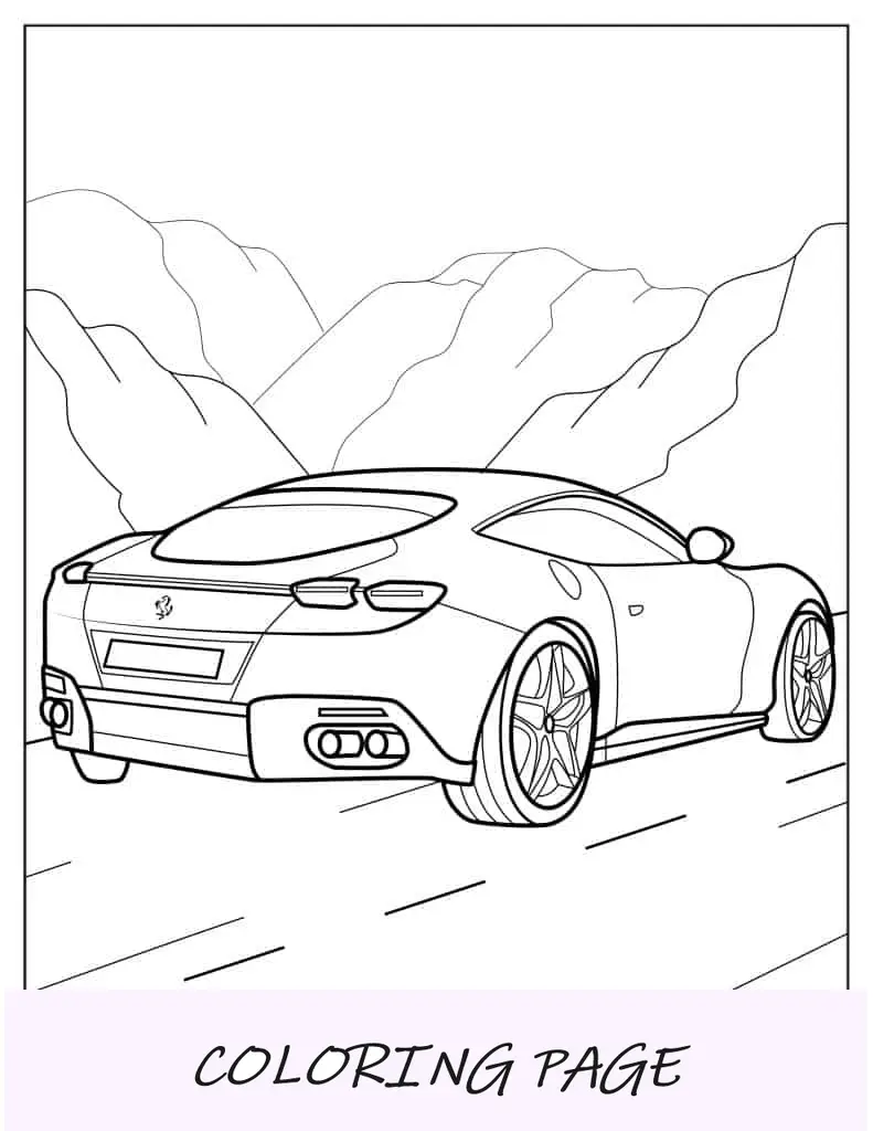 Página para colorir da Ferrari 458 Italia