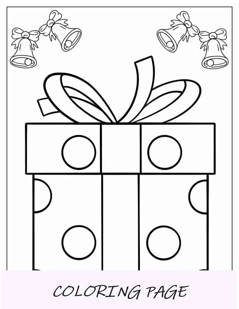 Regalo de Navidad fácil de colorear