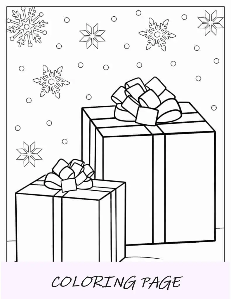 Grandes regalos de Navidad para colorear