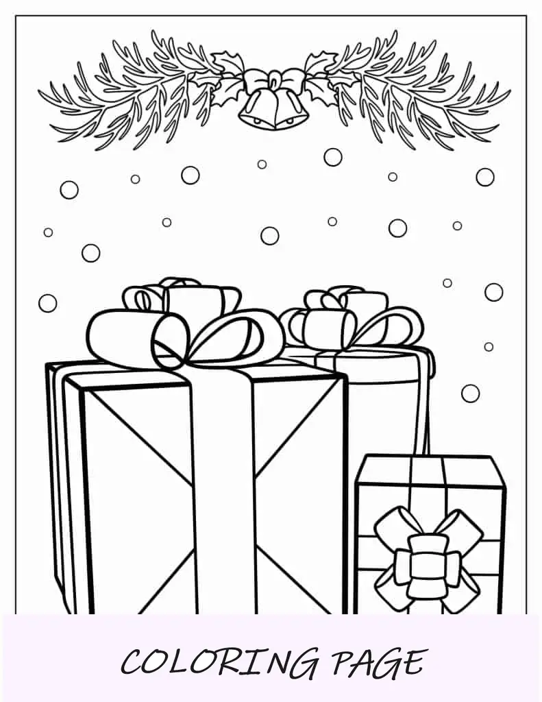 Dibujos para colorear de regalos de Navidad gigantes