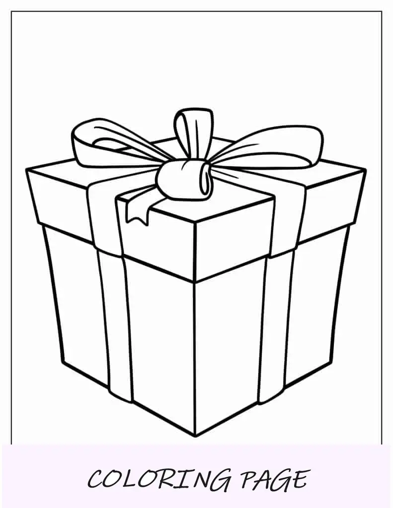 Regalo Jumbo Con Gran Lazo Para Colorear Para Niños