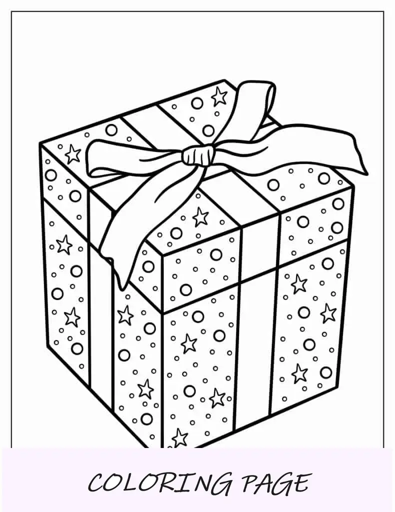Página para colorear de regalo simple para niños