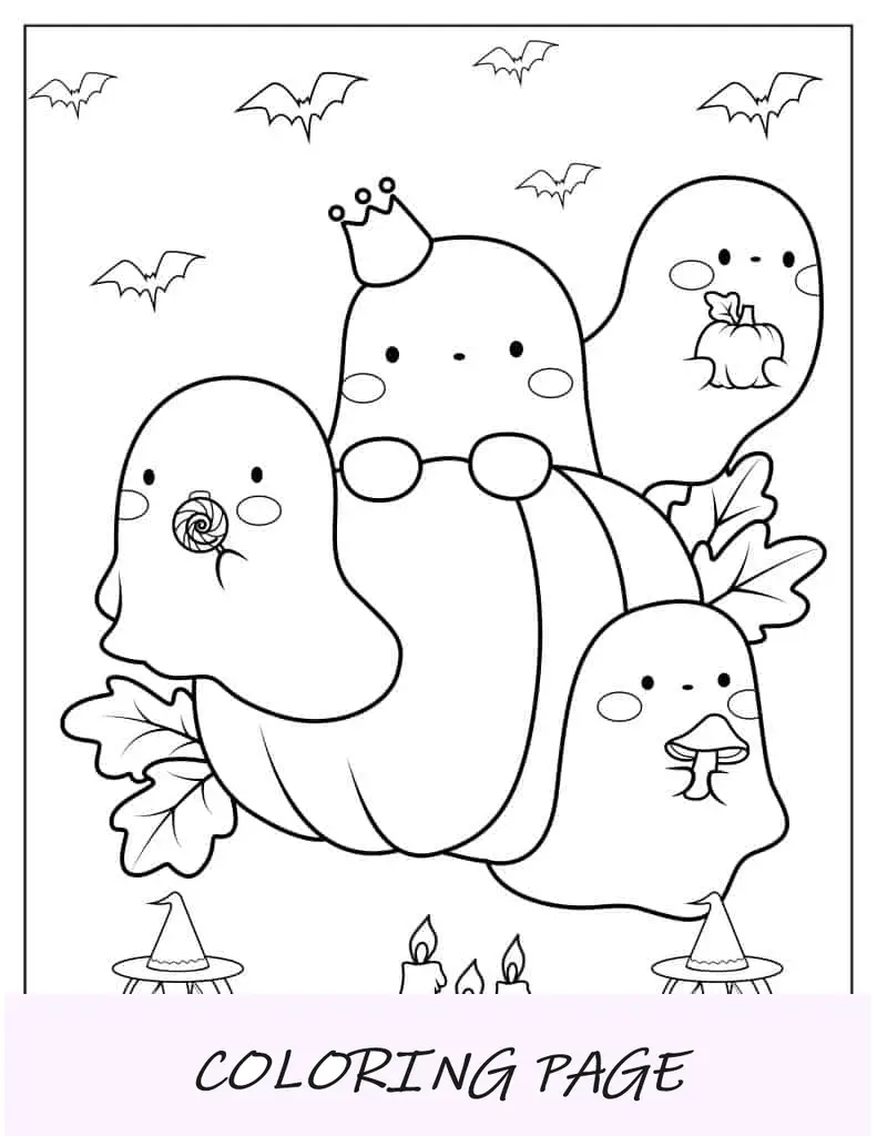 Adorables-fantasmas-kawaii-para-colorear