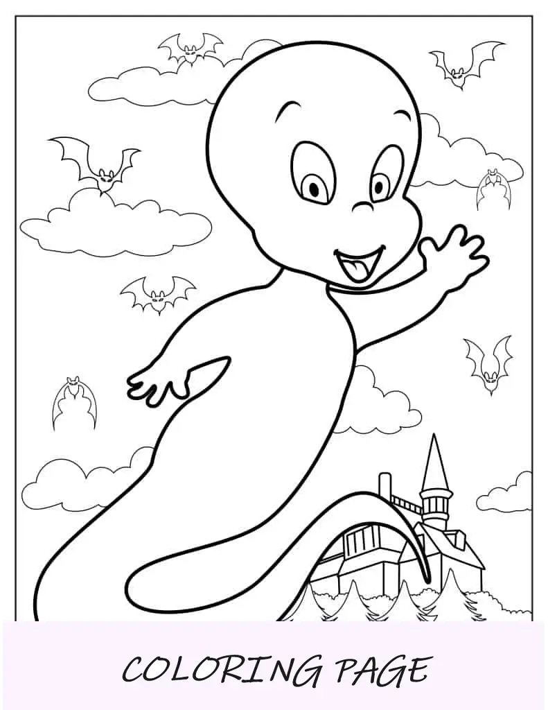 Casper-el-fantasma-página-para-colorear